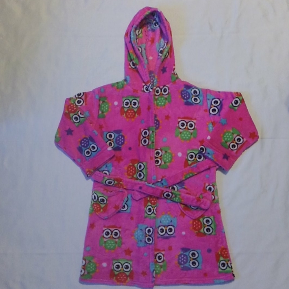 Komar Kids Pink Fuzzy Fleece Robe Baby Owls S 7/8